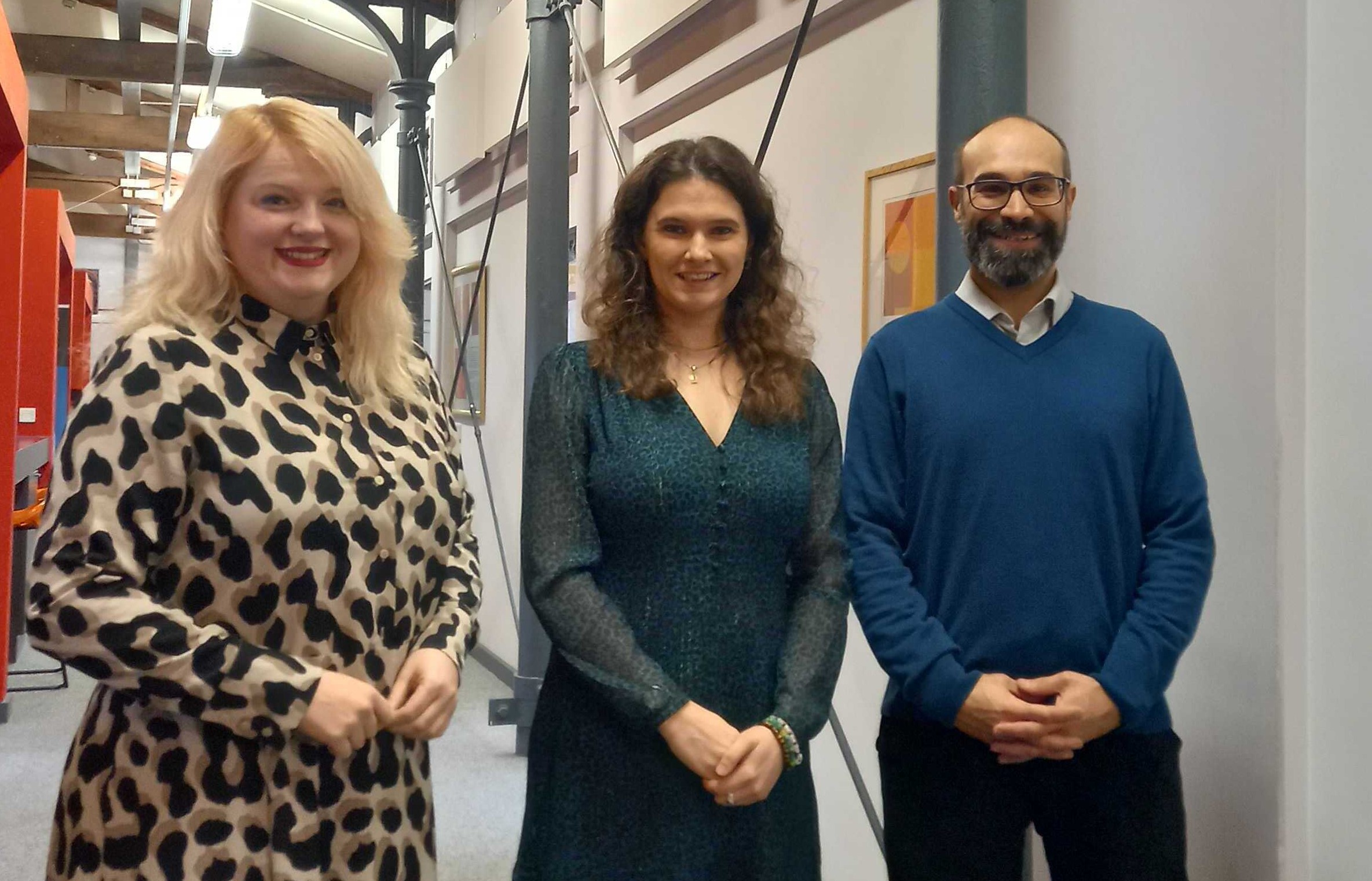 Annie Leighton, Siemens, with Kim Brook and Musty Rampuri, University of Bristol, at Engine Shed.